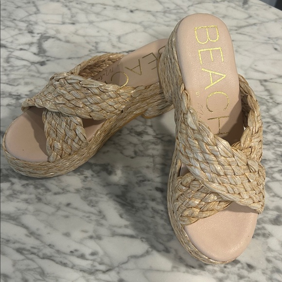 Matisse Beige Braided Platform Sandals - Picture 1 of 3